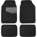 Universal Fit Rubber Carpet Floor Mats For Car SUV Van & Truck, 4-Piece, Black, 25"L x 17.5"W (Front), 13"L x 17.5"W(Rear)