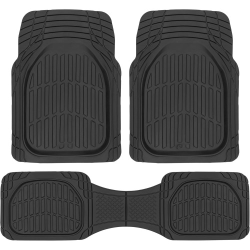 Floor Mats for Cars, Deep Dish All-Weather Mats, Waterproof Trim-To Fit Automotive Floor Mats Universal , Black, Full Set