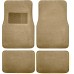 Car Floor Mat 4 Piece Set Driver's Seat with Heel Pad Deluxe Front 66 x 43 cm Rear 32 x 43 cm Beige