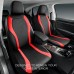 Leather Car Seat Covers, Premium Automotive Waterproof Two Front Bucket Seat Protectors, Black and Red PVC Patchwork