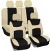 Full Set Light and Breezy Car Interior Covers-Front and Rear Split Bench Beige Seat Covers,Universal