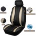 Car seat Covers Set airmesh Breathable Fashion Easy Bench Split Protectors Sport Fashion (Black Beige, Full Set - Low Back)