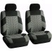 Car Seat Covers Full Set Gray- Universal Fit, Automotive Low Back Front Seat Covers, Airbag Compatible, Split Bench Rear Seat