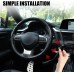 3pcs Car Carbon Fiber Anti-Skid Steering Wheel Cover,Segmented, Universal 99% Car Wheel Cover Protector(Black)