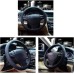 Microfiber Leather Steering Wheel Cover Universal 15 inch (Black)