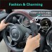 Steering Wheel Cover Great Grip with 3D Honeycomb Anti-Slip Design, Universal 14.5-15 Inch (Wine Red)