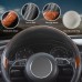 Wood Grain Steering Wheel Cover Black Microfiber Leather, Suitable for 14 1/2-15 inch Comfortable Anti-Slip, Good Breathable