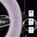 Fuzzy Winter Steering Wheel Covers for Women, Warm Cute Fluffy Car Wheel Cover for Sedan SUV for Cold Weather, Purple, 14-15in